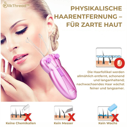 Elektrisches Gesichts-Haarentfernungsgerät mit Seidenfaden