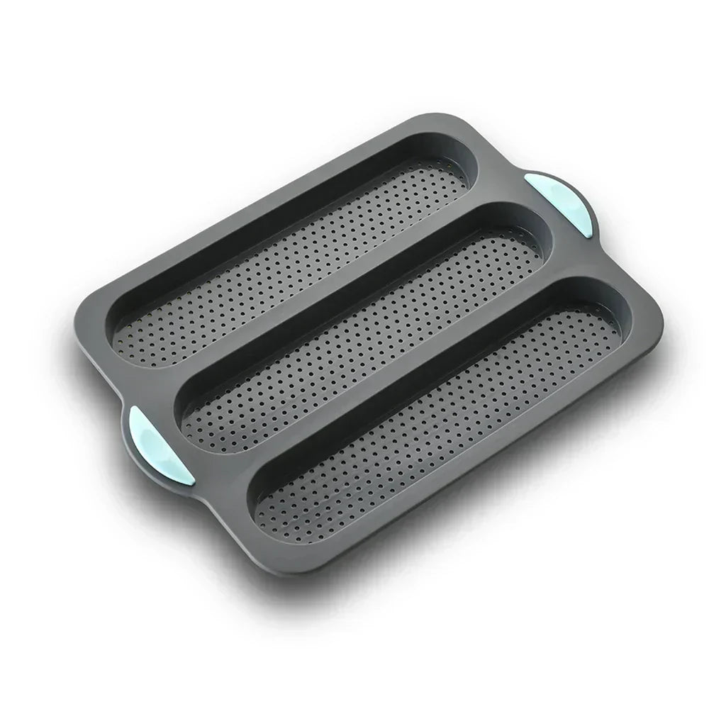 CrustyBake™ - Antihaft-Silikon-Baguette-Backform für perfekte Laibe