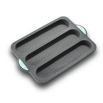 CrustyBake™ - Antihaft-Silikon-Baguette-Backform für perfekte Laibe