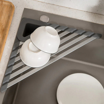 RackMate™ Dreieckiger Geschirrabtropfständer zur Küchenorganisation
