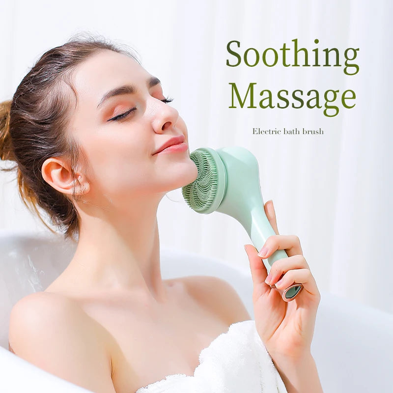 GlowEase™ Wiederaufladbare Elektrische Badbürste mit langem Griff