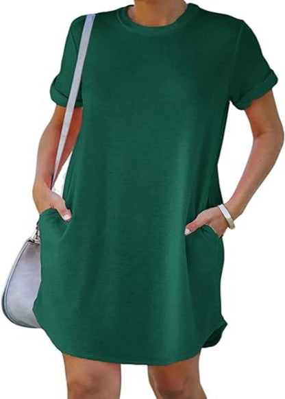 lisa™ | Lässiges T-Shirt-Kleid mit kurzen Ärmeln und Taschen