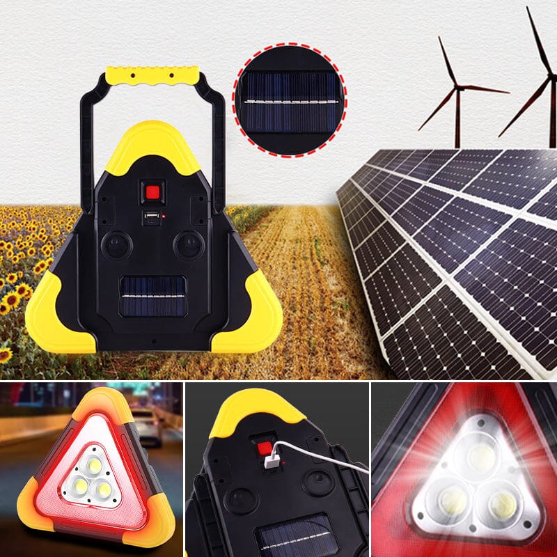 SolarAlert™ | 2-IN-1 solarbetriebene dreieckige Warnleuchte für den Straßenrand