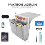Praktischer Nachttisch neben dem Bett im Schlafzimmer