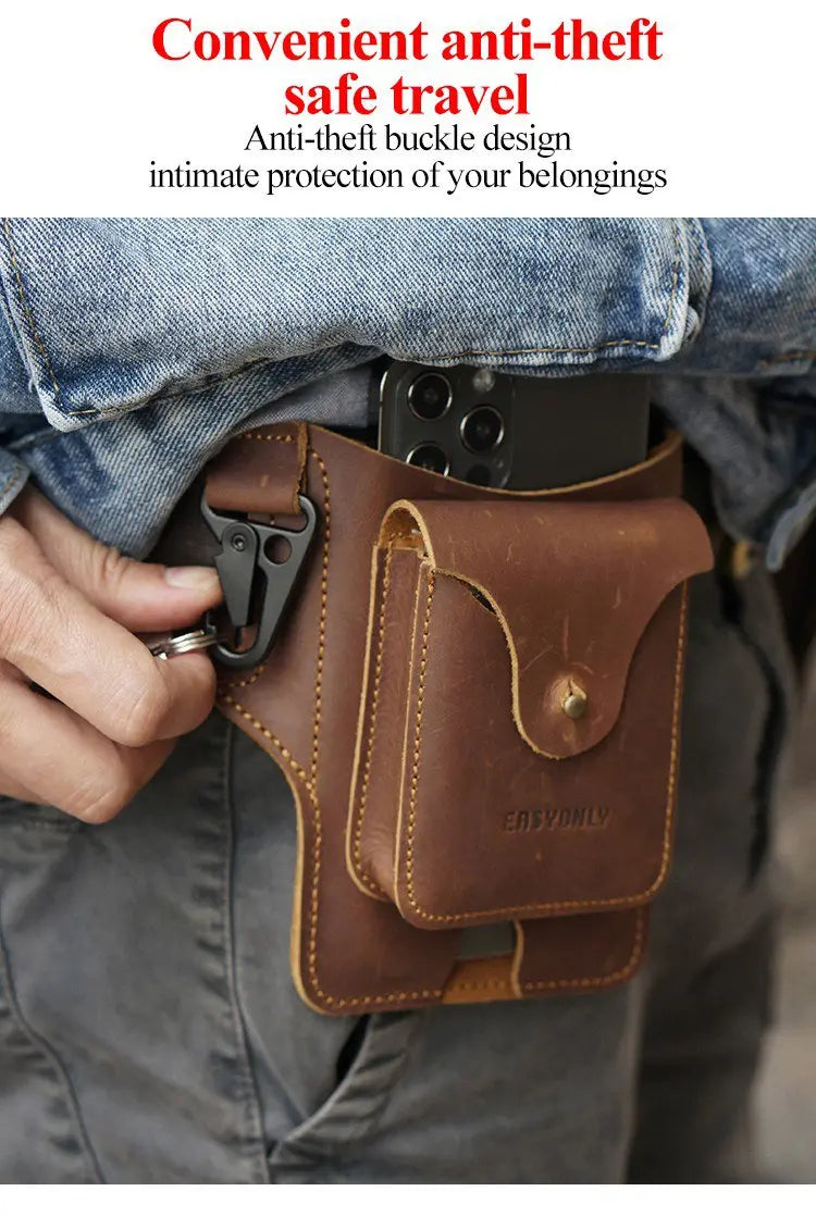 VersaBag™ | Multifunktionale Handy-Gürteltasche aus Leder
