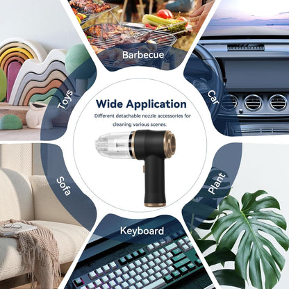 Tragbarer kabelloser Mini-Staubsauger und Luftgebläse für Auto und Zuhause