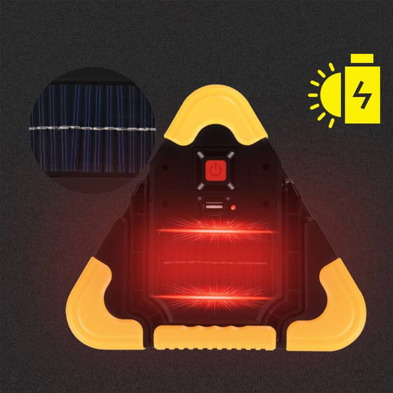 SolarAlert™ | 2-IN-1 solarbetriebene dreieckige Warnleuchte für den Straßenrand