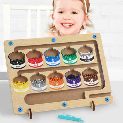 CountMag™ | Buntes magnetisches Holzperlen-Zahlenpuzzle