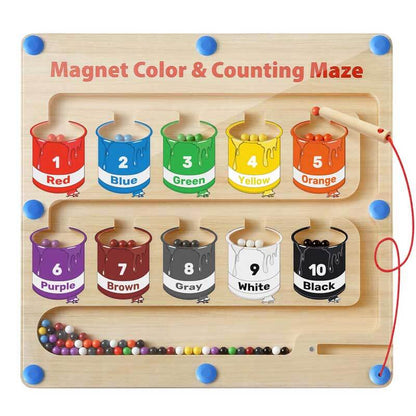 CountMag™ | Buntes magnetisches Holzperlen-Zahlenpuzzle