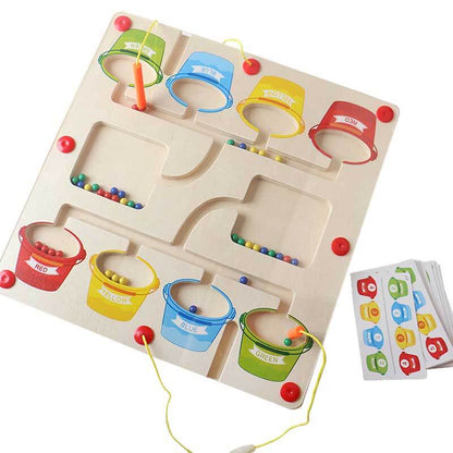 CountMag™ | Buntes magnetisches Holzperlen-Zahlenpuzzle