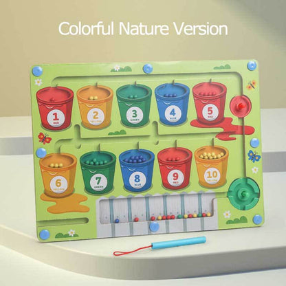 CountMag™ | Buntes magnetisches Holzperlen-Zahlenpuzzle