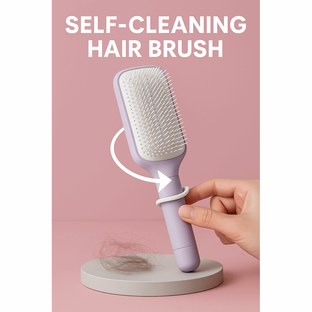 4-in-1 Selbstreinigende Antistatische Haarbürste und Kopfhautmassagegerät