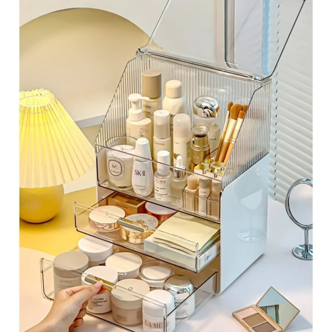 GlowEase™ - Vielseitige staubdichte Kosmetik-Organizer-Box