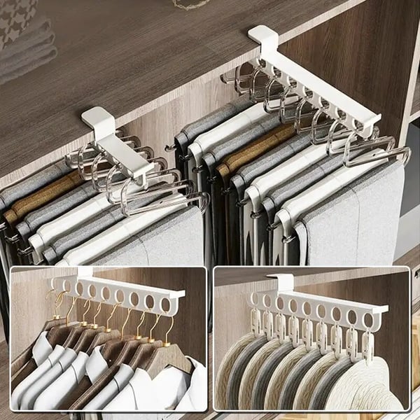 Kompakte Kleiderstange zur platzsparenden Schrankorganisation