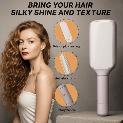 4-in-1 Selbstreinigende Antistatische Haarbürste und Kopfhautmassagegerät