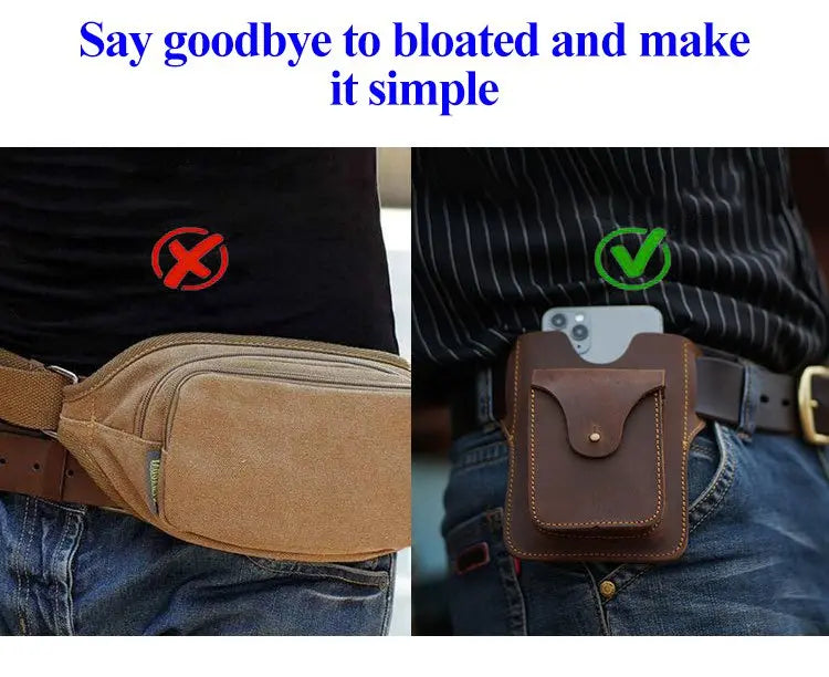 VersaBag™ | Multifunktionale Handy-Gürteltasche aus Leder