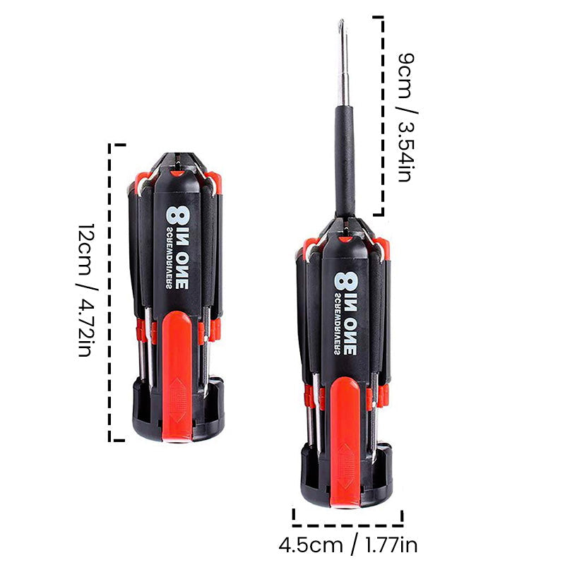 BrightScrew™ | 8-in-1-Schraubendreher mit LED-Taschenlampe