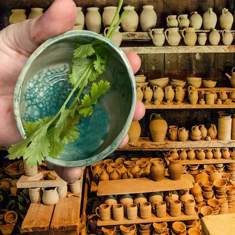 Handgefertigter Keramik-Kräuterentferner für einfache Küchenvorbereitung