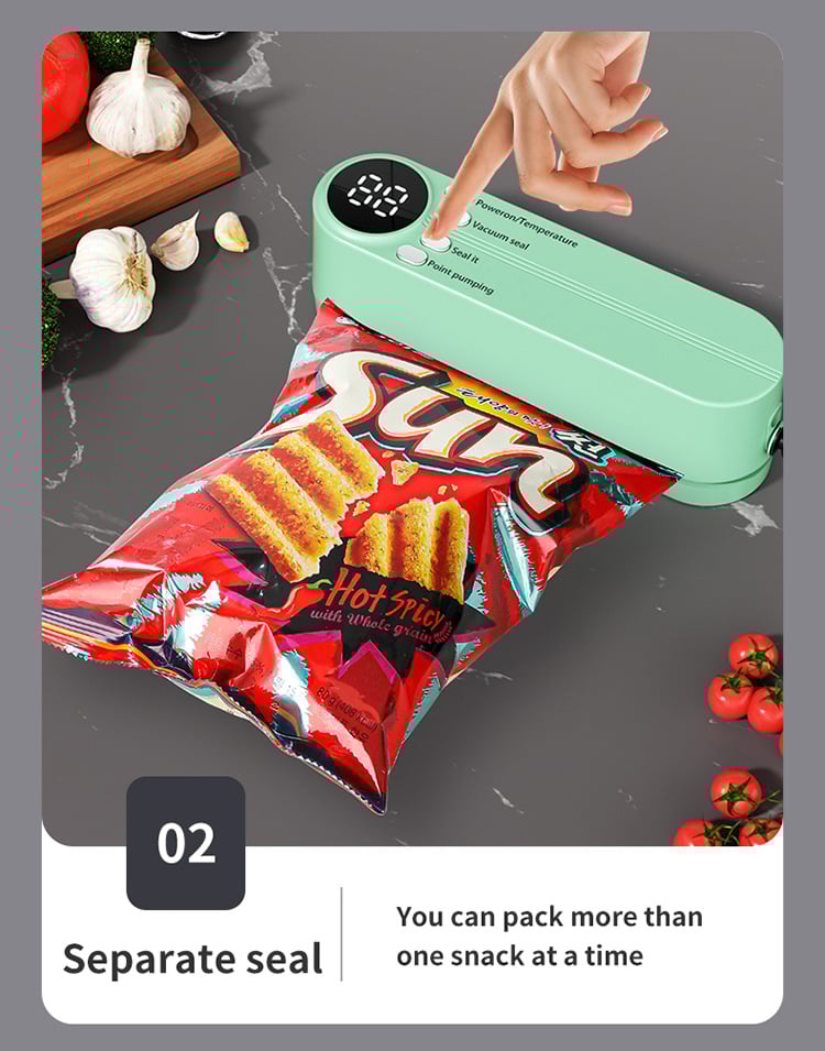 FreshSeal™ - Mini kabelloser Vakuumiergerät für Lebensmittel zur Frischeerhaltung