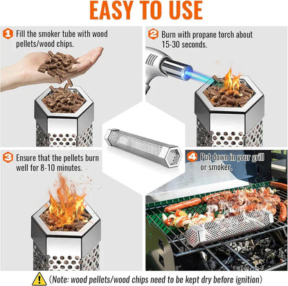 SmokeMaster™ - Edelstahl Pellet-Grillbox für rauchigen BBQ-Geschmack