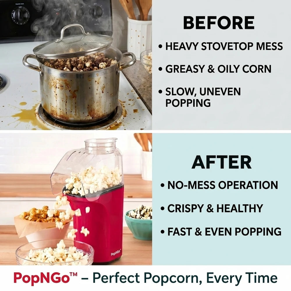 PopSleek – Ölfreies Popcorn Schnell Zubereitet für Schuldloses Naschen