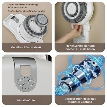 Elektrischer Rückenreiniger mit weichem Bürstenkopf für tiefe Reinigung