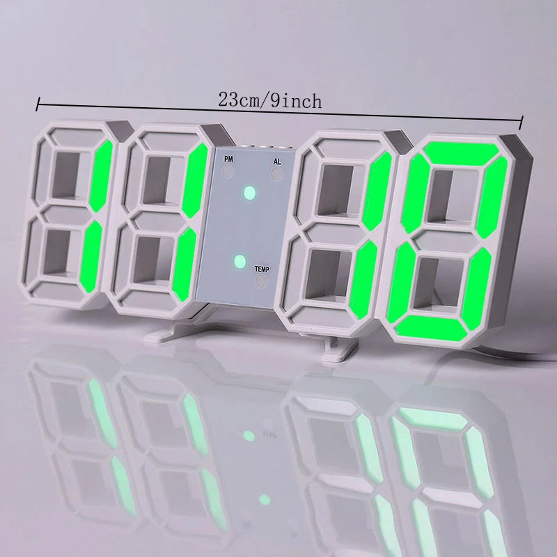 Moderne 3D LED-Wanduhr mit Temperaturanzeige für Zuhause und Büro