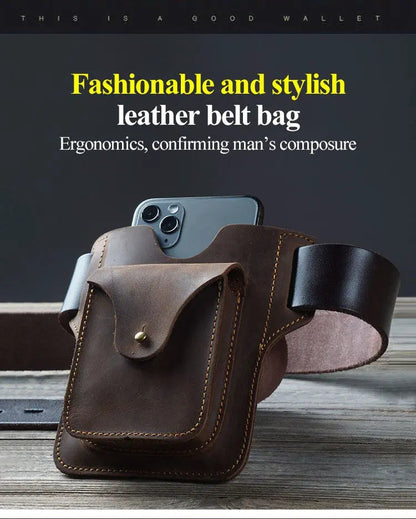 VersaBag™ | Multifunktionale Handy-Gürteltasche aus Leder