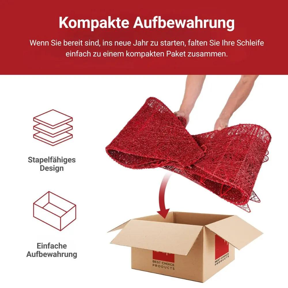 HolidayGlow™ - XXL beleuchtete Weihnachts-Schleifendekoration