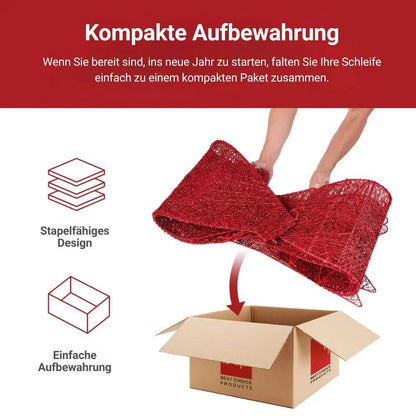 HolidayGlow™ - XXL beleuchtete Weihnachts-Schleifendekoration