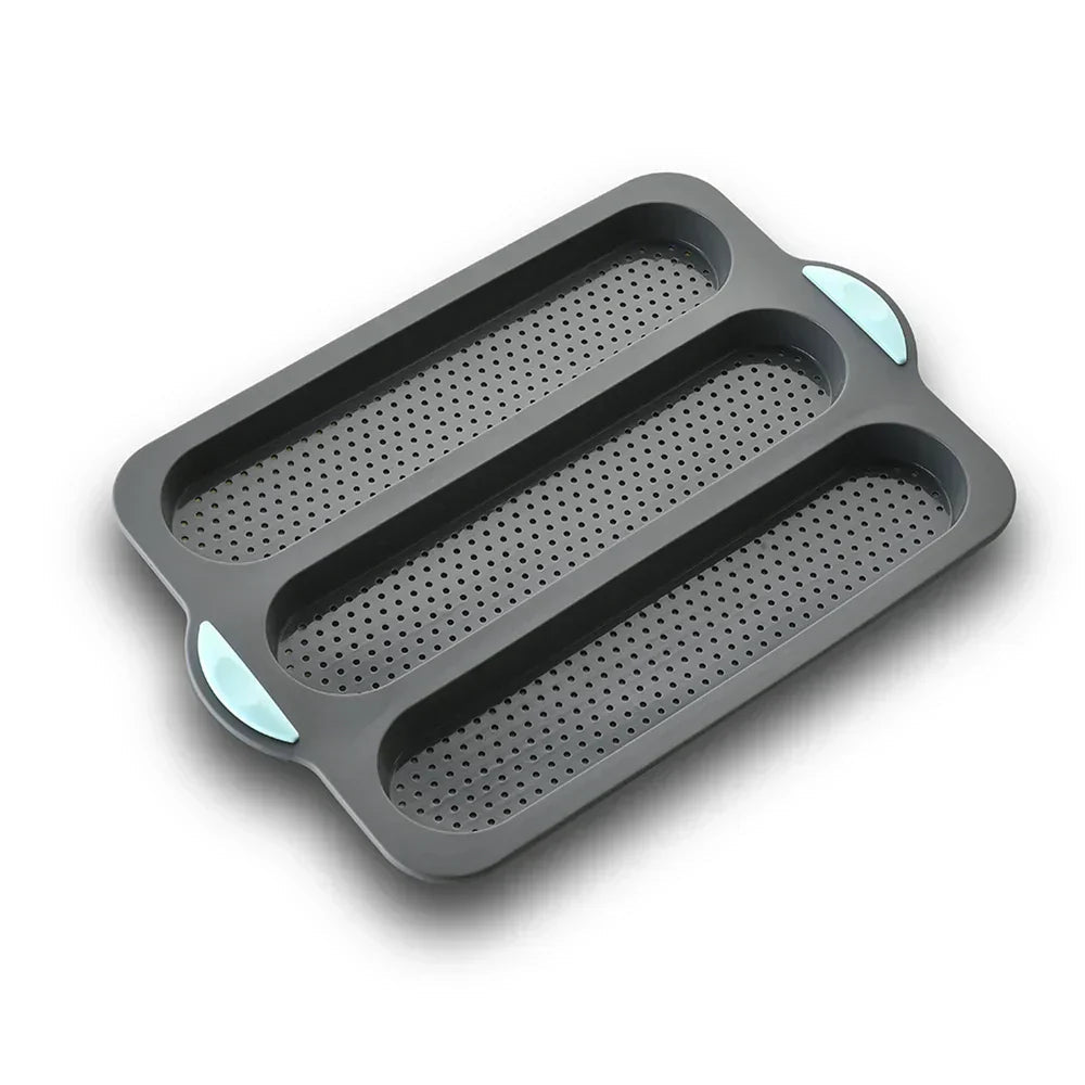 CrustyBake™ - Antihaft-Silikon-Baguette-Backform für perfekte Laibe