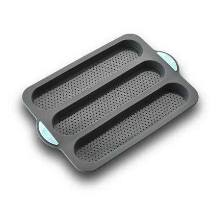 CrustyBake™ - Antihaft-Silikon-Baguette-Backform für perfekte Laibe