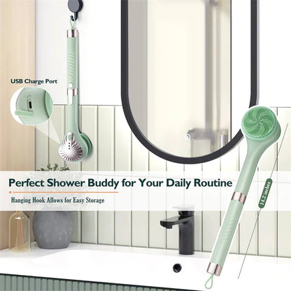 GlowEase™ Wiederaufladbare Elektrische Badbürste mit langem Griff