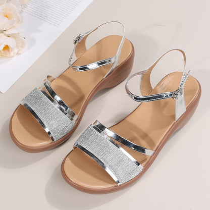 WedgeWonders™ | Damen Keilsandalen mit offener Spitze