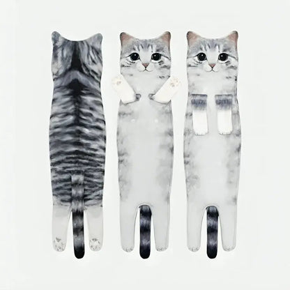 CozyNest™ - Weiches Baumwollhandtuch mit Katzenmotiv