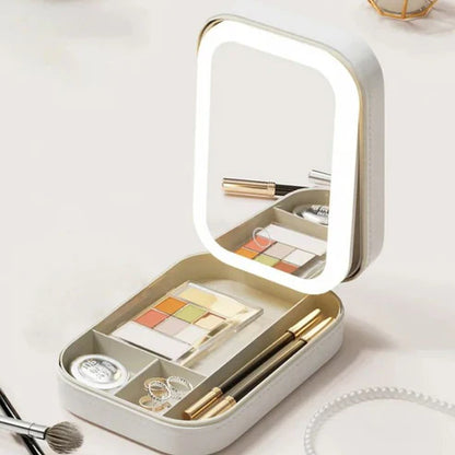 BeautyGlow™ – Tragbare Kosmetiktasche mit LED-Spiegel