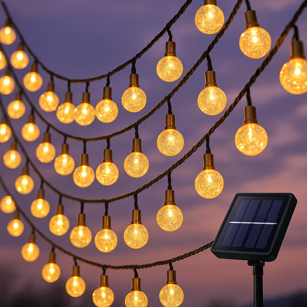 LumiGlow™ Kristall-Solarlichterkette für magische Außenbeleuchtung
