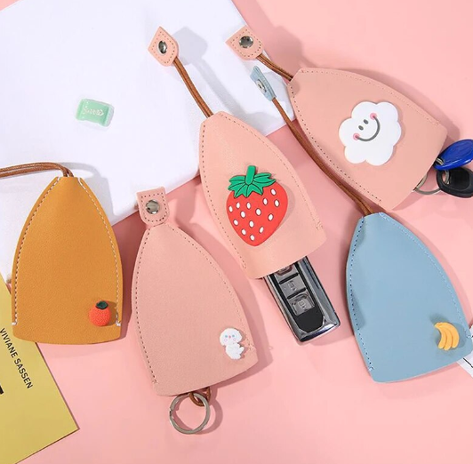 Elegante Leder Schlüsselanhänger Hülle Organizer