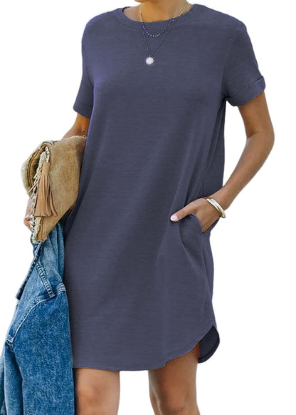 lisa™ | Lässiges T-Shirt-Kleid mit kurzen Ärmeln und Taschen