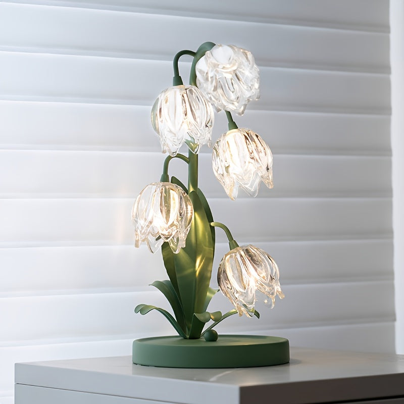 Moderne Blumen-LED-Tischlampe für stilvolle Wohnkultur