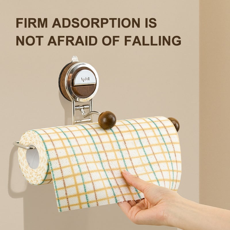 Eleganter, bohrfreier Küchenrollenhalter mit Saugnapf-Organizer