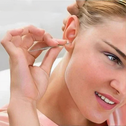 Tragbares Ohrlöffel-Set aus Edelstahl mit Spiralwerkzeugen