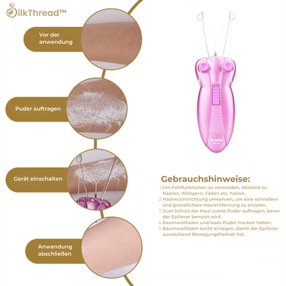 Elektrisches Gesichts-Haarentfernungsgerät mit Seidenfaden