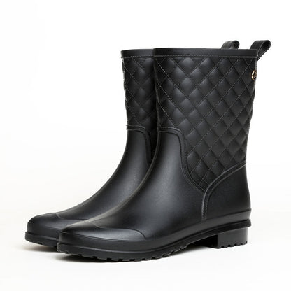 Berta™ | Damen Wasserdichte Gummistiefel – Mittelhoch, rutschfest und stilvoll kariert