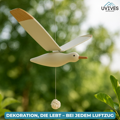 SkyGull™ – Handgeschnitzte Möwe mit flatternden Flügeln