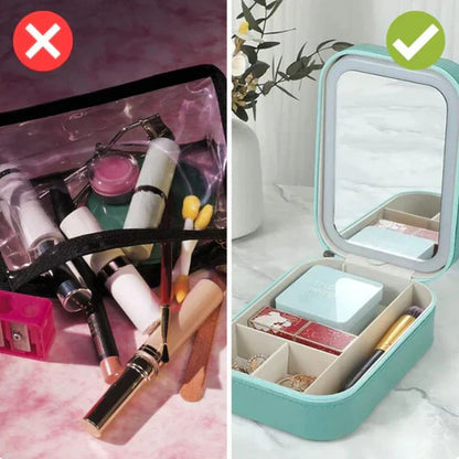 BeautyGlow™ – Tragbare Kosmetiktasche mit LED-Spiegel