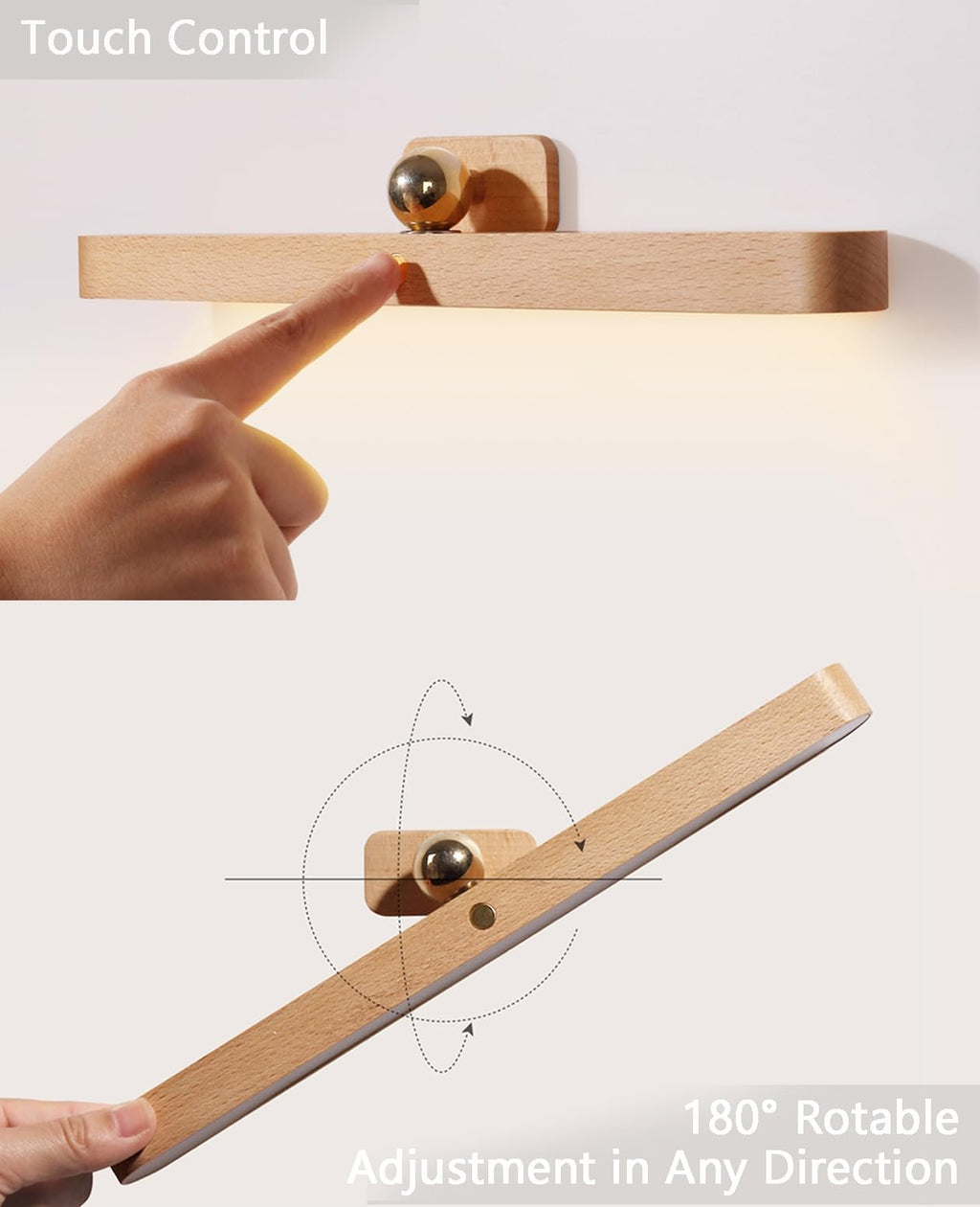 Magnetische Holzlampe, dimmbar und kabellos