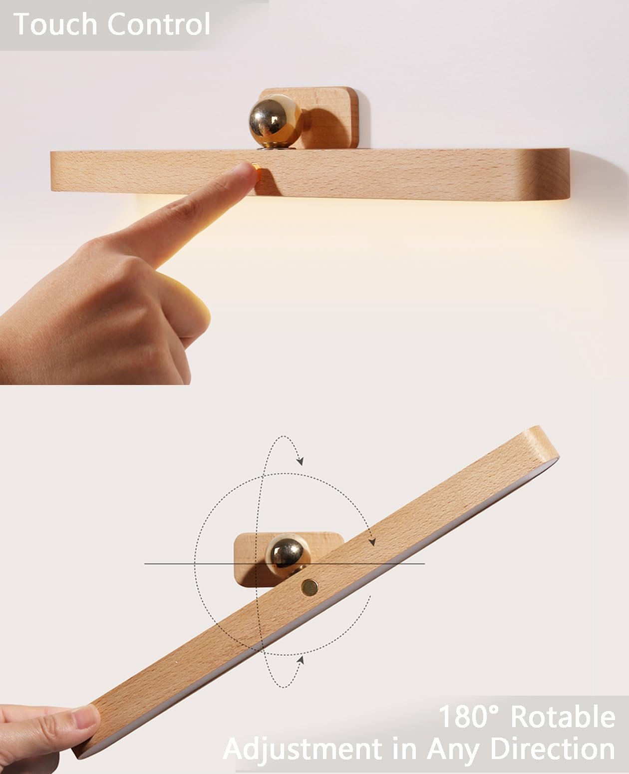 Magnetische Holzlampe, dimmbar und kabellos