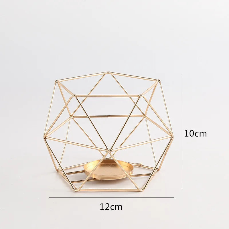 Moderner schwarzer Kerzenhalter mit Mond und Sternen in Gold