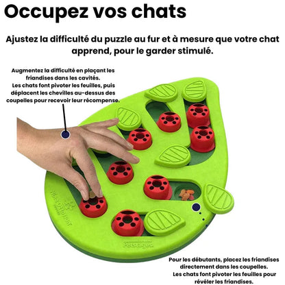 PurrPlay™ - Interaktiver Puzzle-Katzennapf für unterhaltsame Mahlzeiten